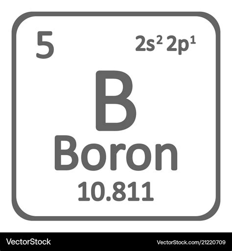 Periodic table element boron icon Royalty Free Vector Image