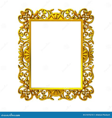 Decorative gold frame stock illustration. Illustration of museum - 21075218