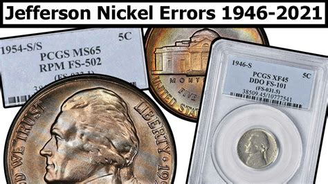 1946-2021 Jefferson Nickel Errors & Varieties Complete Guide - Values & Clear Explanation - YouTube