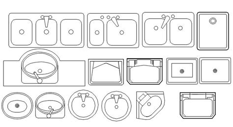 2d Sink Cad Blocks Dwg File Cadbull | Images and Photos finder