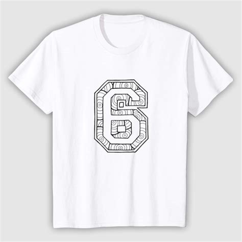 Number 6 (Kids) | T-Shirt Colouring