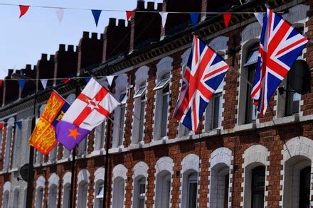 Unionist Flags Loyalist Area West Belfast Editorial Stock Photo - Stock Image | Shutterstock