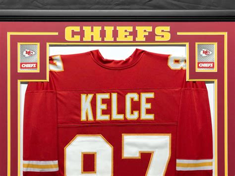 Travis Kelce Signed 34.5x42.5 Custom Framed Jersey (Beckett COA ...