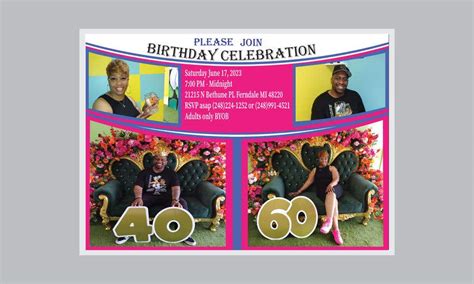 Entry #98 by graphicsam72 for 35488 5x7 birthday flyer NEED TODAY | Freelancer