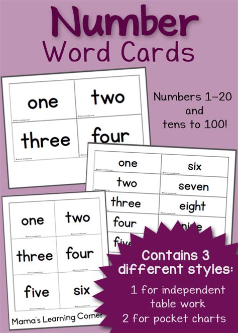 Free Printable: Number Word Cards - Mamas Learning Corner