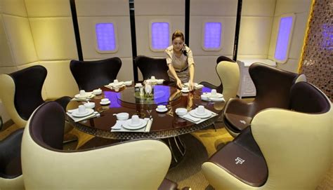 Restaurant Modeled After a Luxury Airplane Cabin