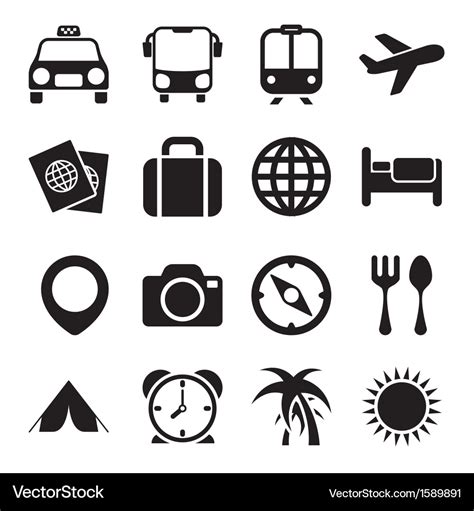 Travel icons Royalty Free Vector Image - VectorStock