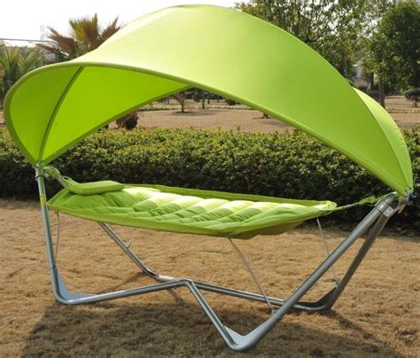 Single Seat Outdoor Patio Hammock Swing w Canopy and Stand