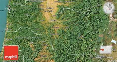 Satellite Map of Lane County