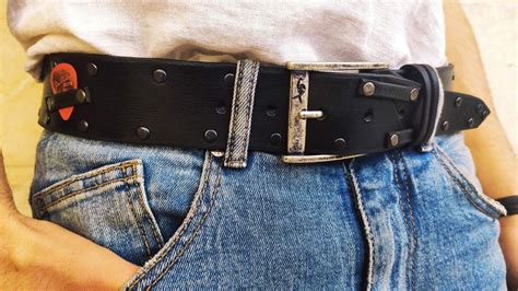 Leather Belt, Men's Belt, Black Belt, Men's Black Belt, Guitar Pick ...