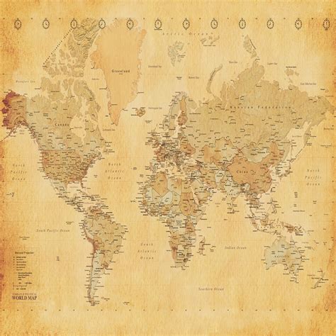 Free download Antique World Map Wallpaper Mural 1 wall murals 1 wall old map [1000x1000] for ...
