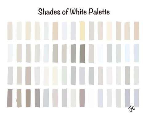 Procreate Shades of White Palettes 60 Colors Swatch Files - Etsy