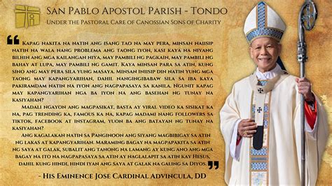 Takeways from His Eminence Jose Cardinal Advincula, DD