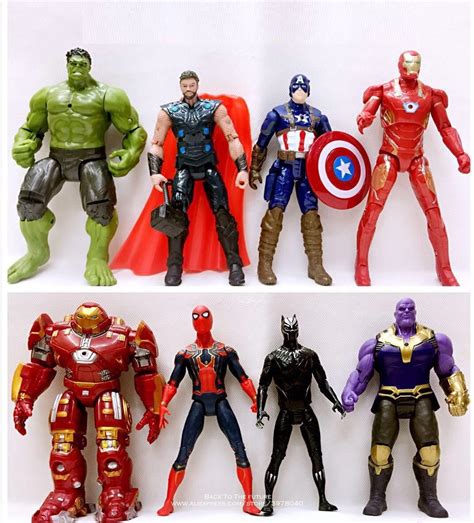 Disney Marvel Avengers 8 pcs/set Super Heroes Thor Hulk Buster Action ...