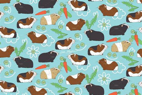 Pattern with guinea pigs or cavies | Guinea pigs, Guinea, Pig