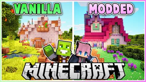 Vanilla vs Modded Minecraft House Makeover (PART 2) with LDShadowlady! - YouTube