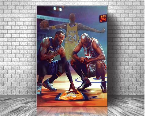 Lebron James Michael Jordan Kobe Bryant Canvas Motivational | Etsy