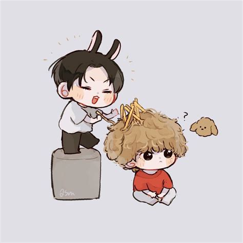 asm‎ on Twitter | Cute cartoon wallpapers, Chibi, Vkook fanart