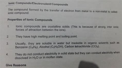 Properties Of Ionic Compounds