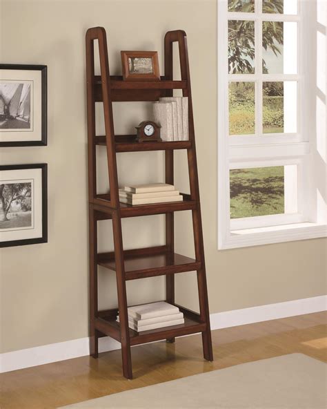 Wood leaning ladder bookcase