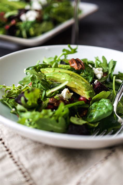 Beet + Baby Greens Salad with Maple Mustard Dressing • Sip + Sanity