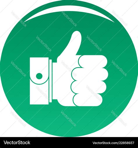 Hand excellent icon green Royalty Free Vector Image