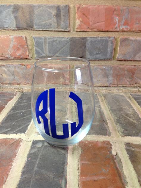 Monogrammed Stemless WIne Glass