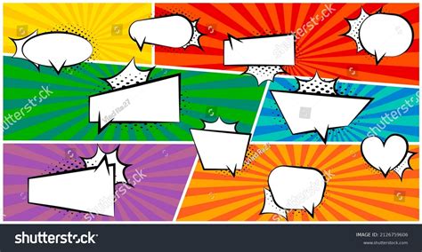 Vintage Cartoon Speech Bubbles Template Collection Stock Vector (Royalty Free) 2126759606 ...