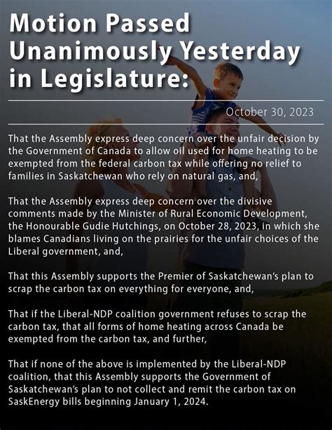 Scott Moe thanks the NDP for unanimously voting in favour of the government’s plan on the Carbon ...