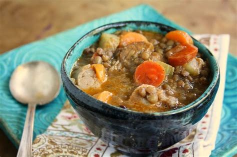 Mom's Lentil Sausage Soup from Ina Garten