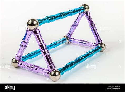 3D Triangular Prism Model shape made from magnets Stock Photo - Alamy