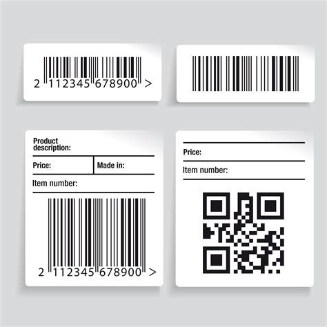 Barcode label vector set | Ticket design, Typography packaging, Phone cover stickers