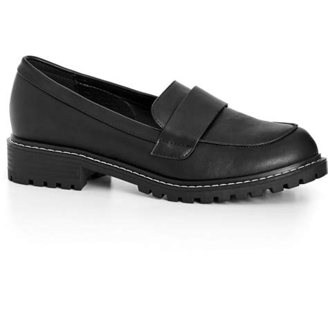 City Chic| Women's Wide Fit Saber Chunky Loafer - Black - 13w : Target