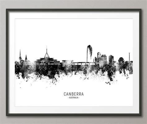 Canberra Skyline Canberra Australia Cityscape Art Print - Etsy