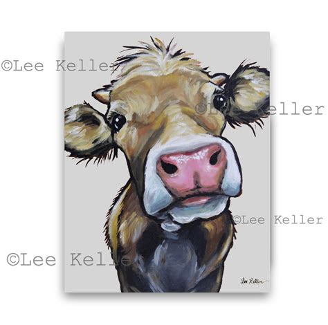 Cow Art Print From Original Canvas Cow Painting. Farmhouse Cow Art, Cow ...