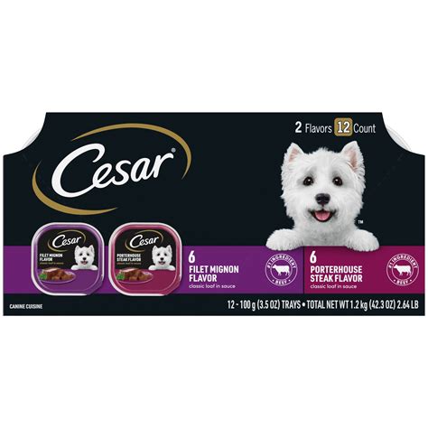 Buy CESAR Classic Loaf in Sauce Beef Flavors Wet Dog Food Variety Pack ...