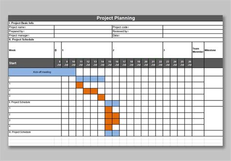 Excel Template Project Plan