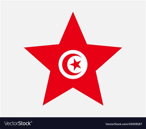 Tunisia star flag Royalty Free Vector Image - VectorStock