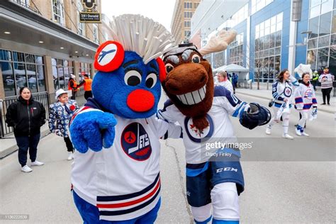 Winnipeg Jets mascots Benny and Mick E. Moose | Mascot, Winnipeg jets ...