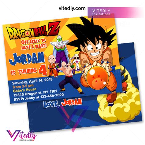 Dragon Ball Z Birthday Invitation – Vitedly