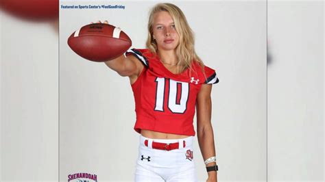 Haley Van Voorhis becomes first woman non-kicker to play in an NCAA ...