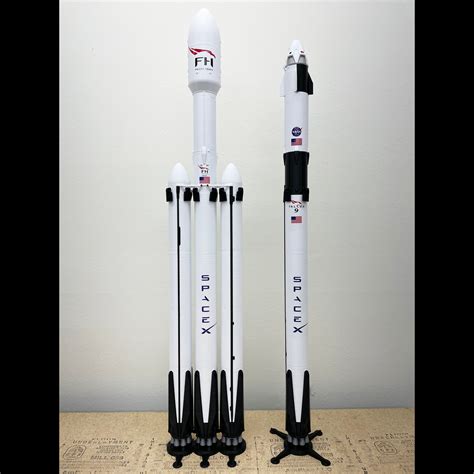 Rocketry Toys SpaceX Falcon 9 Demo-2 Model w/ Crew Dragon 1:72 Scale 40 ...