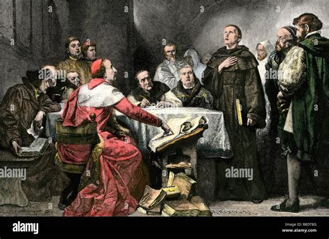 Martin Luther on trial before Cardinal Cajetanus at the Diet of Worms ...