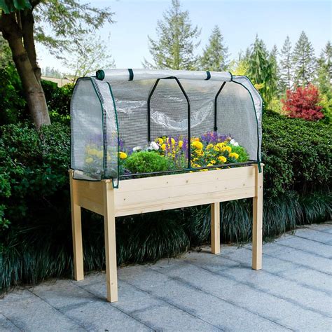 LYNSLIM Garden Bed with Legs, 48x21x30in Raised Garden Bed, Elevated Wood Planter Box, Garden ...