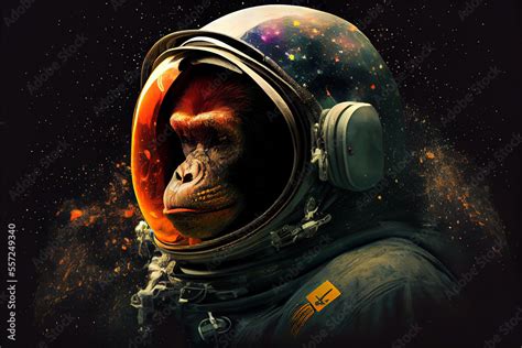 monkey in space, astronaut, ape, space suit, monkey in spaceship ...