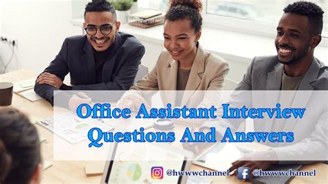 Office Assistant Interview Questions And Answers - YouTube