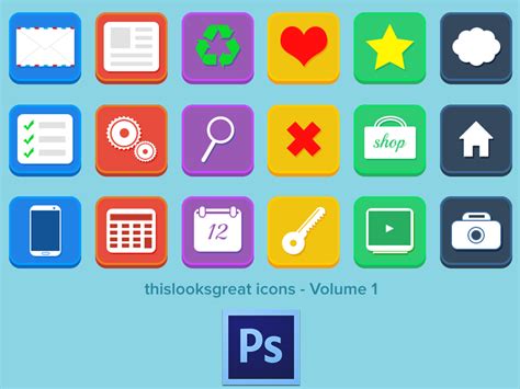 Freebie PSD: 18 Flat Icons – Volume 1 by Barin Christian on Dribbble