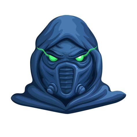 Masked assassin in hoodie mascot illustration vector 14401358 Vector Art at Vecteezy