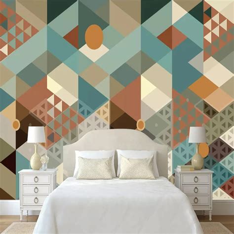3D Wallpaper Modern Abstract Geometric Pattern Photo Wall Murals Living Room Dining Room ...