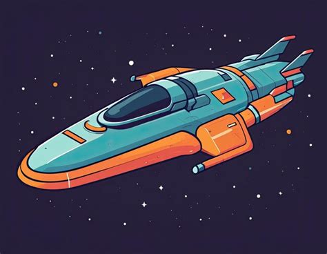 Premium AI Image | Space ship illustration in space on a neutral background